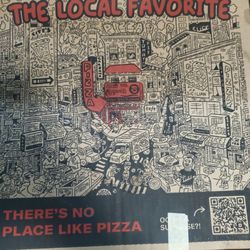 Angela's Pizzeria - Artsy pizza box