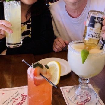 Saltgrass Steak House - From left to right: Ginger Peach Lemonade, Spiked Strawberry Lemonade & Coronarita - Steakhouses Near Me - Parker, Colorado