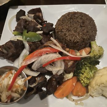 Bamboo Walk Caribbean Restaurant - #12 Tassot Black Rice Veggies - Caribbean Near Me - Brooklyn, New York
