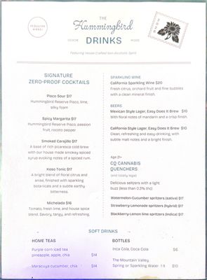 Menu photo 4 The Hummingbird Los Angeles, CA Menu photo 4 The Hummingbird Los Angeles, CA
