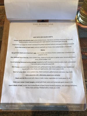 Menu photo 3 Royal Oak Mansfield, NTT
