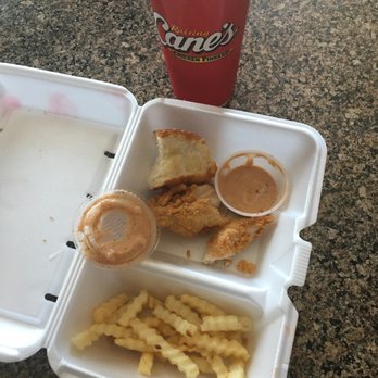 Raising Cane's Chicken Fingers - This is half of a $8.42 So, this is $4.21 of food. Looks like scraps - Fast Food Near Me - Broomfield, Colorado Raising Cane's Chicken Fingers - This is half of a $8.42 So, this is $4.21 of food. Looks like scraps - Fast Food Near Me - Broomfield, Colorado