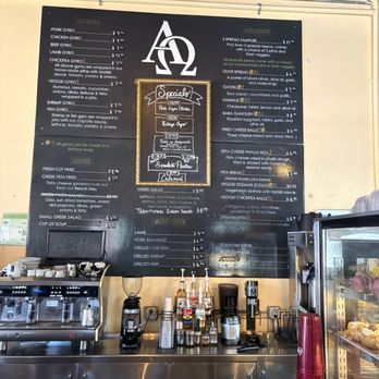 Alpha Omega Grill & Bakery - Menu Board - Coffee & Tea Near Me - Waco, Texas