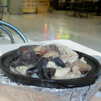 Pacific Plaza - Steamed chicken rice hot pot $11.75 It's Hot! Look at the smoke... from Big Chef Chicken 北菇雲耳紅棗蒸雞煲仔飯 - Shopping Centers Near Me - Richmond, British Columbia
