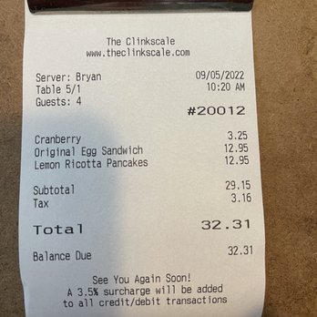 The Clinkscale - Bill for breakfast - Breakfast & Brunch Near Me - Jerome, Arizona