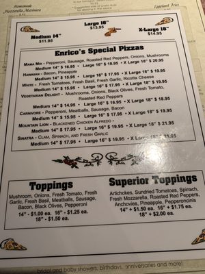 Menu photo 5 Enrico's Italian Restaurant Young Harris, GA