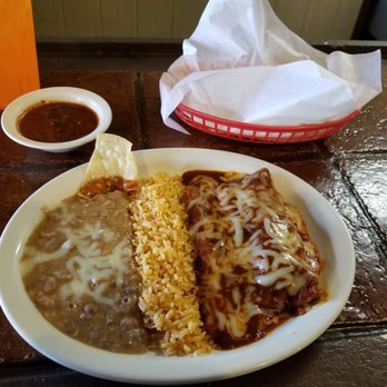 La Casa Adobe Restaurant - Cheese enchilada and chicken enchilada. - Mexican Near Me - Modesto, California La Casa Adobe Restaurant - Cheese enchilada and chicken enchilada. - Mexican Near Me - Modesto, California