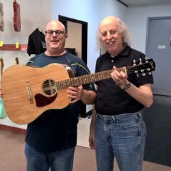 Guitar Resurrection - Jim selling me my Gibson J15. Great guitar and a fantastic deal.
