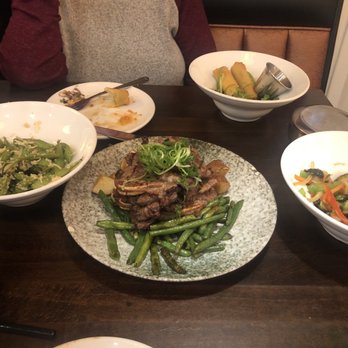 Arario - Short ribs! Toss in edamame, Brussels Sprouts, potstickers, and spring rolls....lunch hit the spot! - Korean Near Me - Reno, Nevada Arario - Short ribs! Toss in edamame, Brussels Sprouts, potstickers, and spring rolls....lunch hit the spot! - Korean Near Me - Reno, Nevada