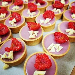 Candra's Delightful Desserts - White chocolate raspberry mini tarts