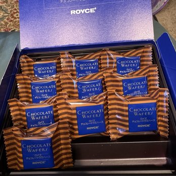 Royce' Chocolate - Santa Clara - Box of Chocolate Wafers "Hazel Cream" You get 12 wrapped wafers - Chocolatiers & Shops Near Me - Santa Clara, California Royce' Chocolate - Santa Clara - Box of Chocolate Wafers "Hazel Cream" You get 12 wrapped wafers - Chocolatiers & Shops Near Me - Santa Clara, California