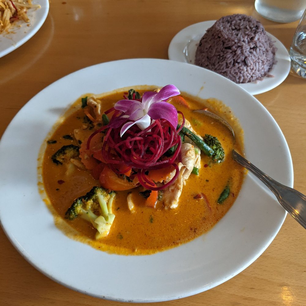 Aloy Modern Thai - Panang chicken curry 4/5 spice w black jasmine rice - Thai Near Me - Denver, Colorado