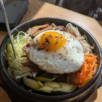 Tofu House - Stonepot beef bibimbap with egg - Korean Near Me - Reno, Nevada Tofu House - Stonepot beef bibimbap with egg - Korean Near Me - Reno, Nevada