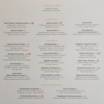 Orchids - Lunch menu. - Breakfast & Brunch Near Me - Honolulu, Hawaii