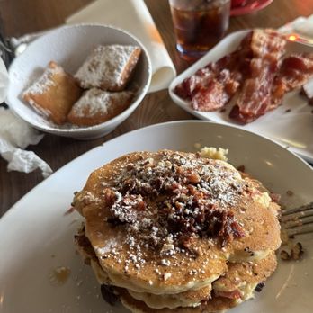 Ruby Slipper Baton Rouge - Praline pancakes, breakfast potatoes, Bacon, & Beignets Starter - Cafes Near Me - Baton Rouge, Louisiana Ruby Slipper Baton Rouge - Praline pancakes, breakfast potatoes, Bacon, & Beignets Starter - Cafes Near Me - Baton Rouge, Louisiana