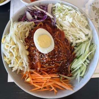Gamjagol - Jjolmyeon - spicy cold noodle with vegetable - Korean Near Me - Buena Park, California Gamjagol - Jjolmyeon - spicy cold noodle with vegetable - Korean Near Me - Buena Park, California