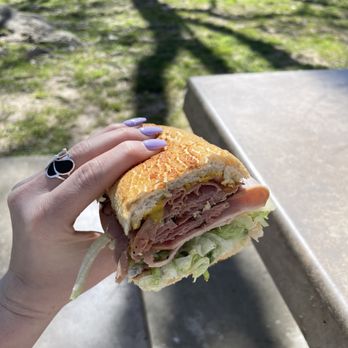 Mr.Pickle's Sandwich & Burger Shop - Pastrami and Ham build your own on Dutch crunch roll. - Sandwiches Near Me - Carmichael, California Mr.Pickle's Sandwich & Burger Shop - Pastrami and Ham build your own on Dutch crunch roll. - Sandwiches Near Me - Carmichael, California