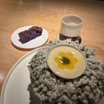 Somni - Ama ebi ravioli and 6100 blue corn bread - Spanish Near Me - West Hollywood, California Somni - Ama ebi ravioli and 6100 blue corn bread - Spanish Near Me - West Hollywood, California