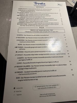 Menu photo 5 Trenta Pizza & Cucina Costa Mesa, CA