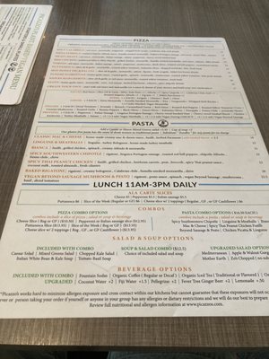 Menu photo 2 Picazzo's Healthy Italian Kitchen Tempe, AZ Menu photo 2 Picazzo's Healthy Italian Kitchen Tempe, AZ