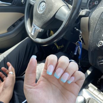Estelle Nail Spa - Redone blue French tip - Nail Salons Near Me - Temple, Texas