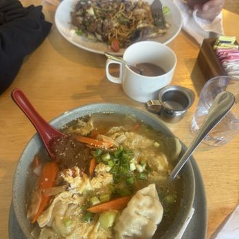 Mile High Cafe - Chicken dumpling soup & yaki soba with bulgogi - Asian Fusion Near Me - Idyllwild, California