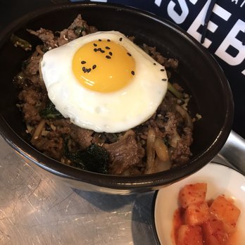 Bopbox - Bulgogi brisket bop bowl with an egg added over cauliflower rice and quinoa - Asian Fusion Near Me - Seattle, Washington