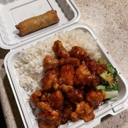 General Tso Chicken Combo and a cheesesteak egg roll General Tso Chicken Combo and a cheesesteak egg roll