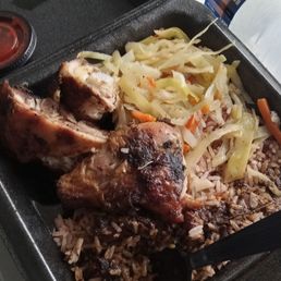 Jerk Chicken, peas and rice Jerk Chicken, peas and rice