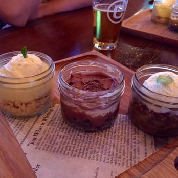 Central Social Hall - The dessert trio. Just order the Nutella cheesecake (middle one). It is the BEST!!! - Gastropubs Near Me - Edmonton, Alberta