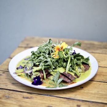 Funky Elephant - Gang-Rawang Steak - grilled flat iron steak, handmade southern style green curry - Thai Near Me - Berkeley, California