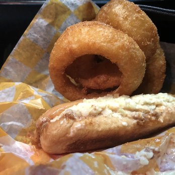 Frostop Drive-In - Slaw dog with onion rings - American Near Me - Huntington, West Virginia