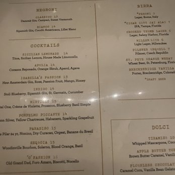 OLIVIA - Menu - Italian Near Me - Tampa, Florida OLIVIA - Menu - Italian Near Me - Tampa, Florida