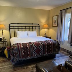 Tanque Verde Guest Ranch - Our, very cozy room; loved the wood-burning fireplace. They even came to our room to help get it started!