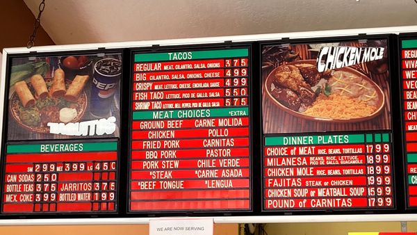 Menu photo 2 Taqueria Viva México Alameda, CA