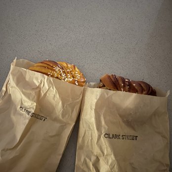 Clark Street Bakery - Swedish Saffron Bun and Swedish Cinnamon Bun. Meh to both. - Breakfast & Brunch Near Me - Los Angeles, California