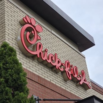 Chick-fil-A - The Chick-fil-A building sign above the main entrance. - Fast Food Near Me - Roanoke, Virginia Chick-fil-A - The Chick-fil-A building sign above the main entrance. - Fast Food Near Me - Roanoke, Virginia