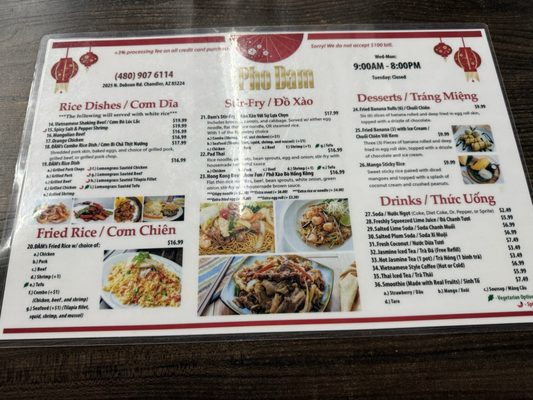 Menu photo 1 Pho Dam Chandler, AZ