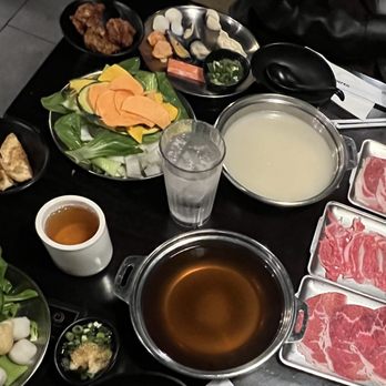 Shabuya - Tea, Gyoza, Shabu Meat, Clams, Bok Choy, Miso Broth, House Broth - Soup Near Me - Milpitas, California Shabuya - Tea, Gyoza, Shabu Meat, Clams, Bok Choy, Miso Broth, House Broth - Soup Near Me - Milpitas, California