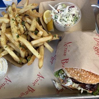Acme Burger - Double Acme Burger with garlic fries - Burgers Near Me - Cotati, California Acme Burger - Double Acme Burger with garlic fries - Burgers Near Me - Cotati, California