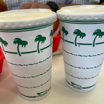 In-N-Out Burger - ows two cups with palm trees on them - Fast Food Near Me - Yuma, Arizona