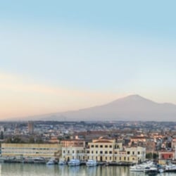 Sicilying - Catania, view on the coast form the sea