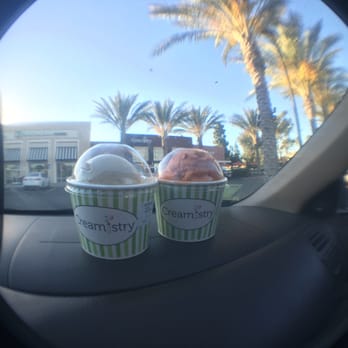 Creamistry - (Left) Churro with captain crunch. (Right) Thai Tea with fruity pebbles. - Desserts Near Me - Cerritos, California