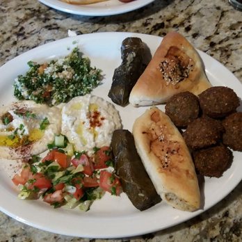 Sahara Restaurant - The sampler platter from the Appetizer menu (also comes with pita bread) - Middle Eastern Near Me - Indianapolis, Indiana