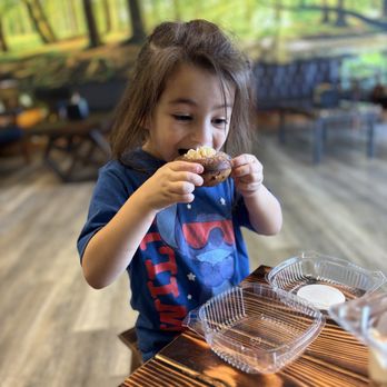 Protein Fusion  - Trying the churro donut, she ate all the cream and the 1/2 the sides, because she wanted the PB, Chocolate, banana protein bowl I ordered. - Juice Bars & Smoothies Near Me - Atascadero, California