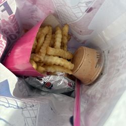Number two with large fry and braum sauce