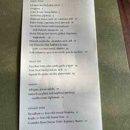 food menu