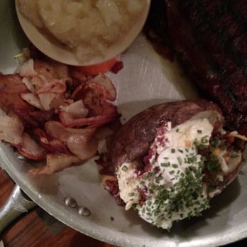 Lambert's Cafe - Ozark - 1/2 slab of ribs, loaded potato, applesauce, & fried potatoes (pass around) - American Near Me - Ozark, Missouri Lambert's Cafe - Ozark - 1/2 slab of ribs, loaded potato, applesauce, & fried potatoes (pass around) - American Near Me - Ozark, Missouri