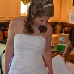 Bridal updo and makeup