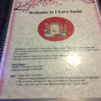 I Love Sushi - Menu :-) - Sushi Bars Near Me - Clovis, California I Love Sushi - Menu :-) - Sushi Bars Near Me - Clovis, California